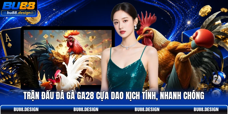 Trận đấu đá gà GA28 cựa dao kịch tính, nhanh chóng